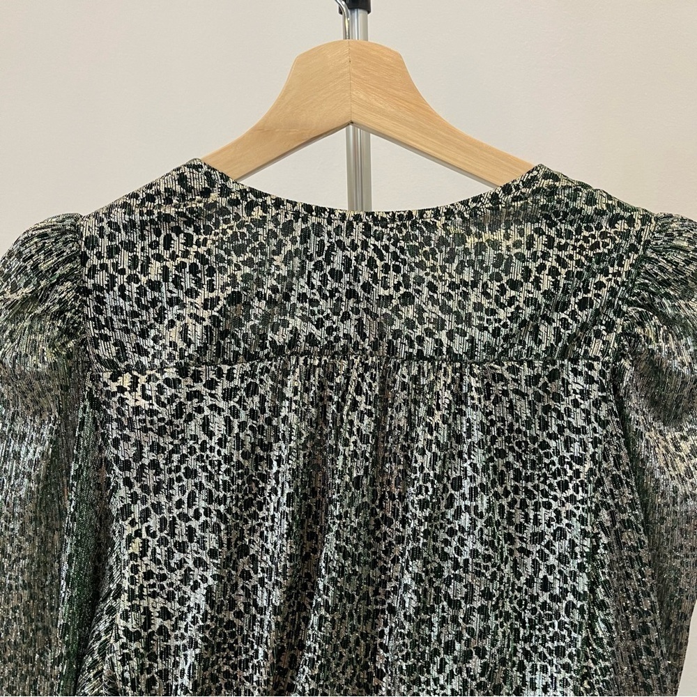 NWT ba&sh Caitlin Green and Metallic Gold Top - Picture 8 of 16